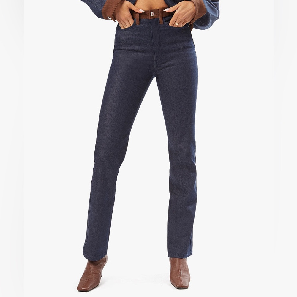 WeWoreWhat Color Block Indigo Stretch Jeans Blue Copper Size 27